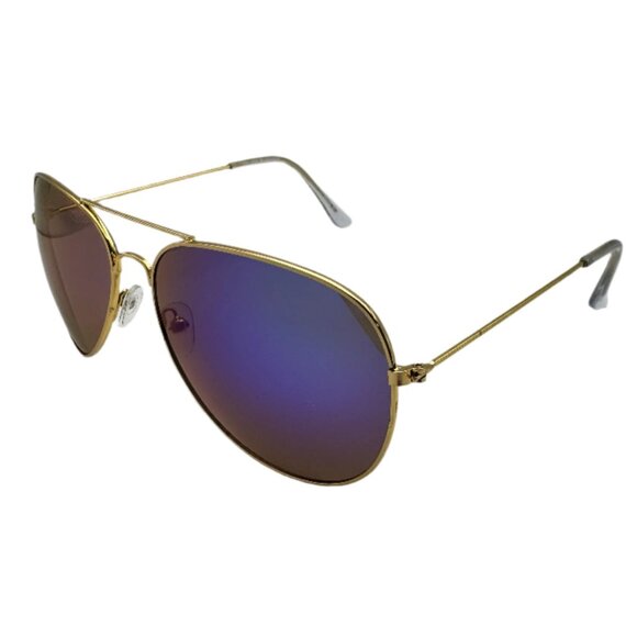 9000 | Blue Mirror Aviator Sunglasses - Picture 3 of 5